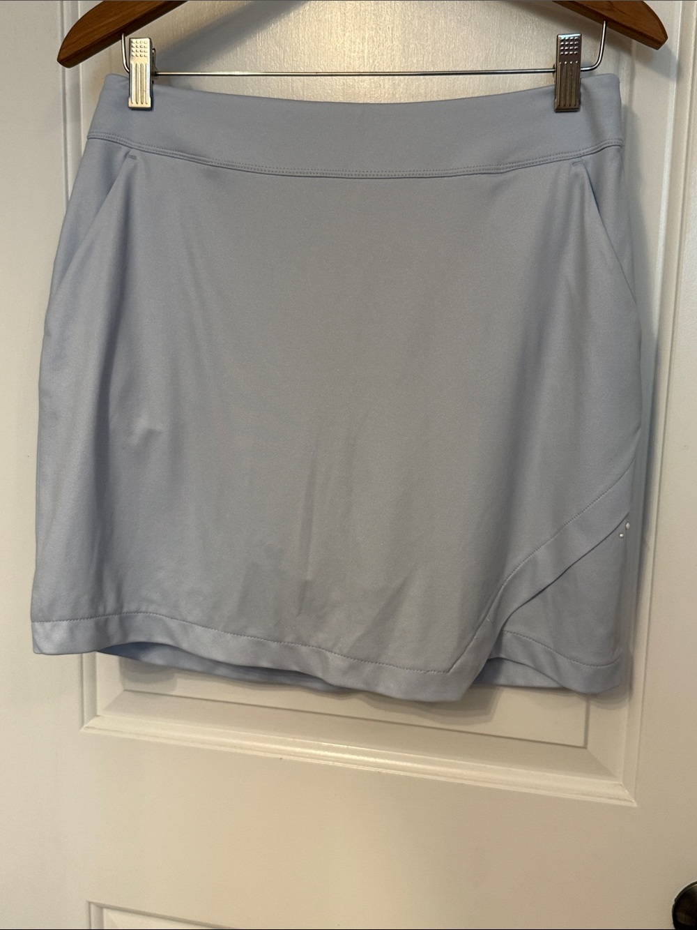 GREG NORMAN SKORT SHORTS ACTIVE PALE BLUE POCKETS FLAT FRONT SIZE S